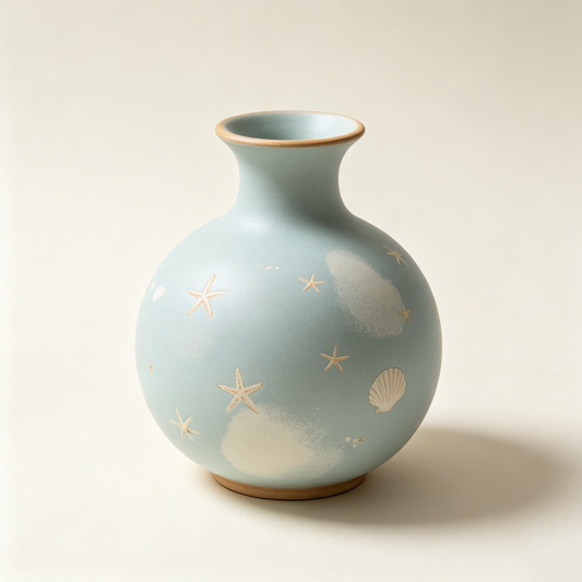 Matte Light Blue Ocean Ceramic Vase