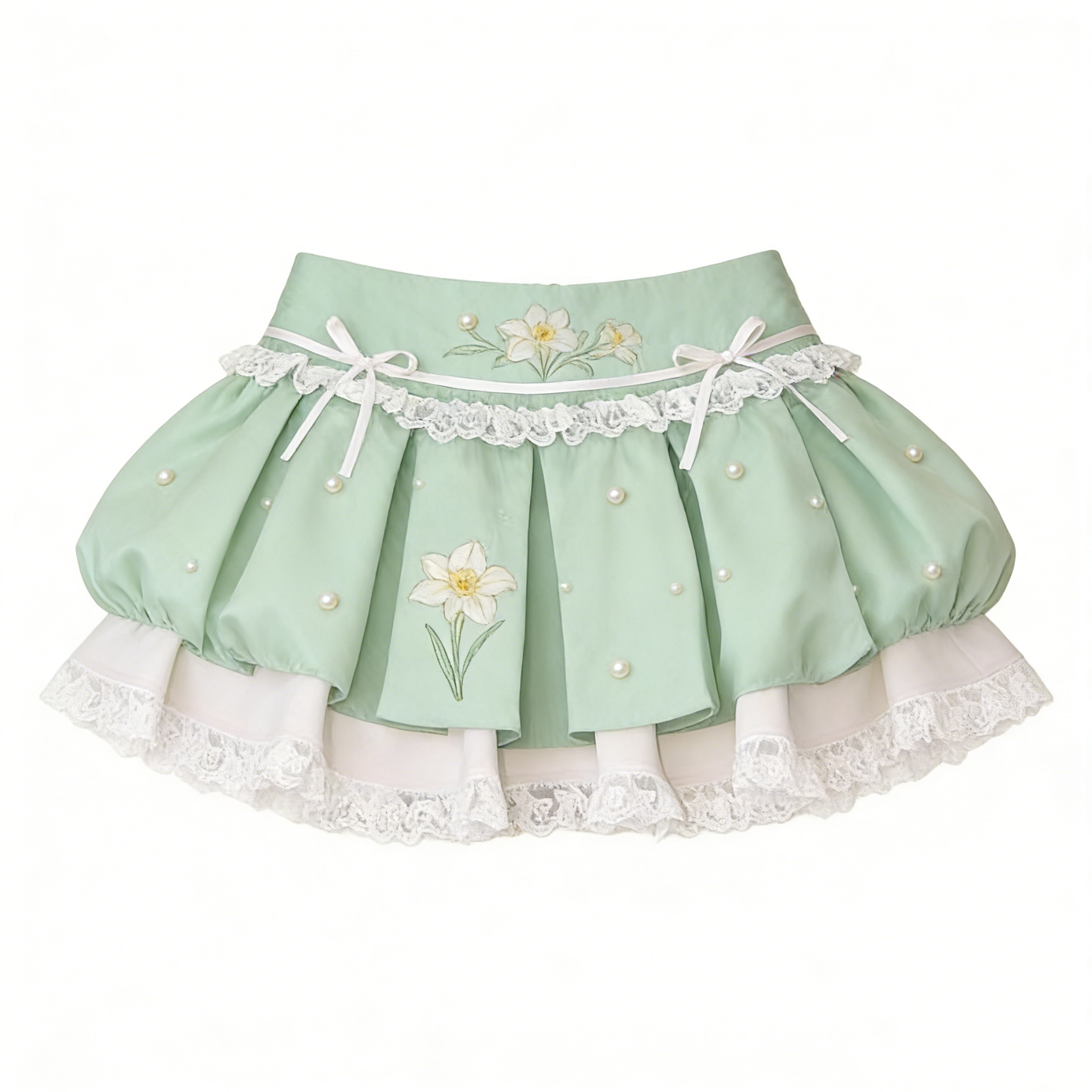 Mint Daffodil Bubble Skirt
