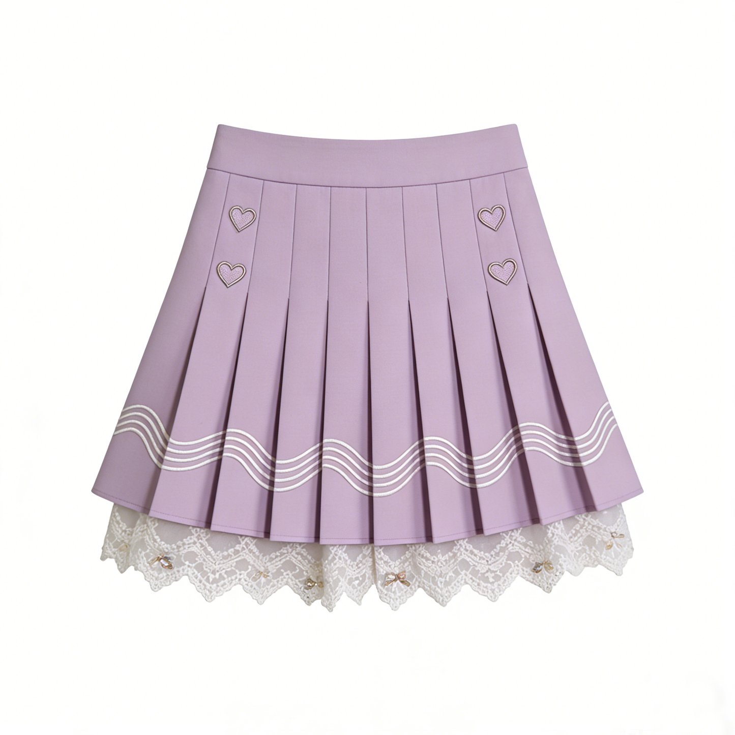Purple Heart Pleated Skirt