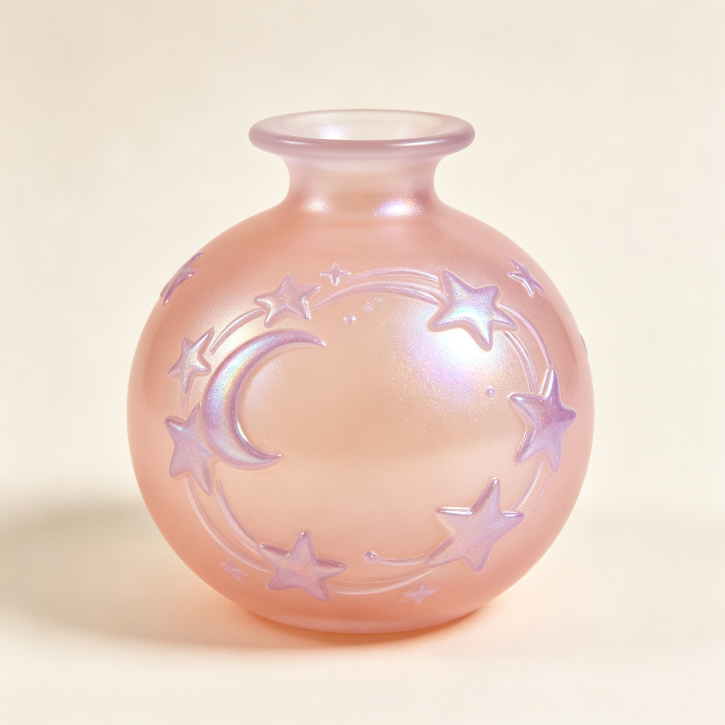 Pink Glass Moon Star Vase