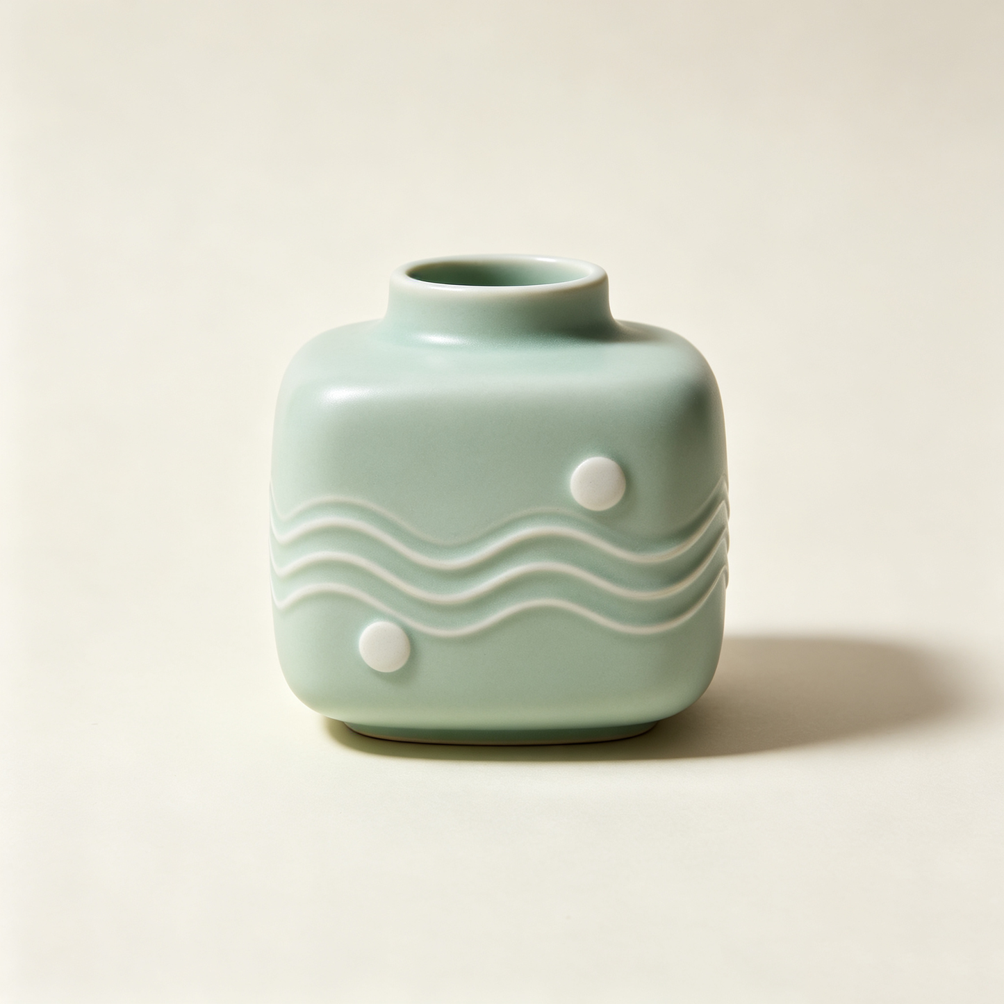 Jade Green Wave Ceramic Vase