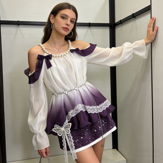 Purple Gradient Butterfly Dress