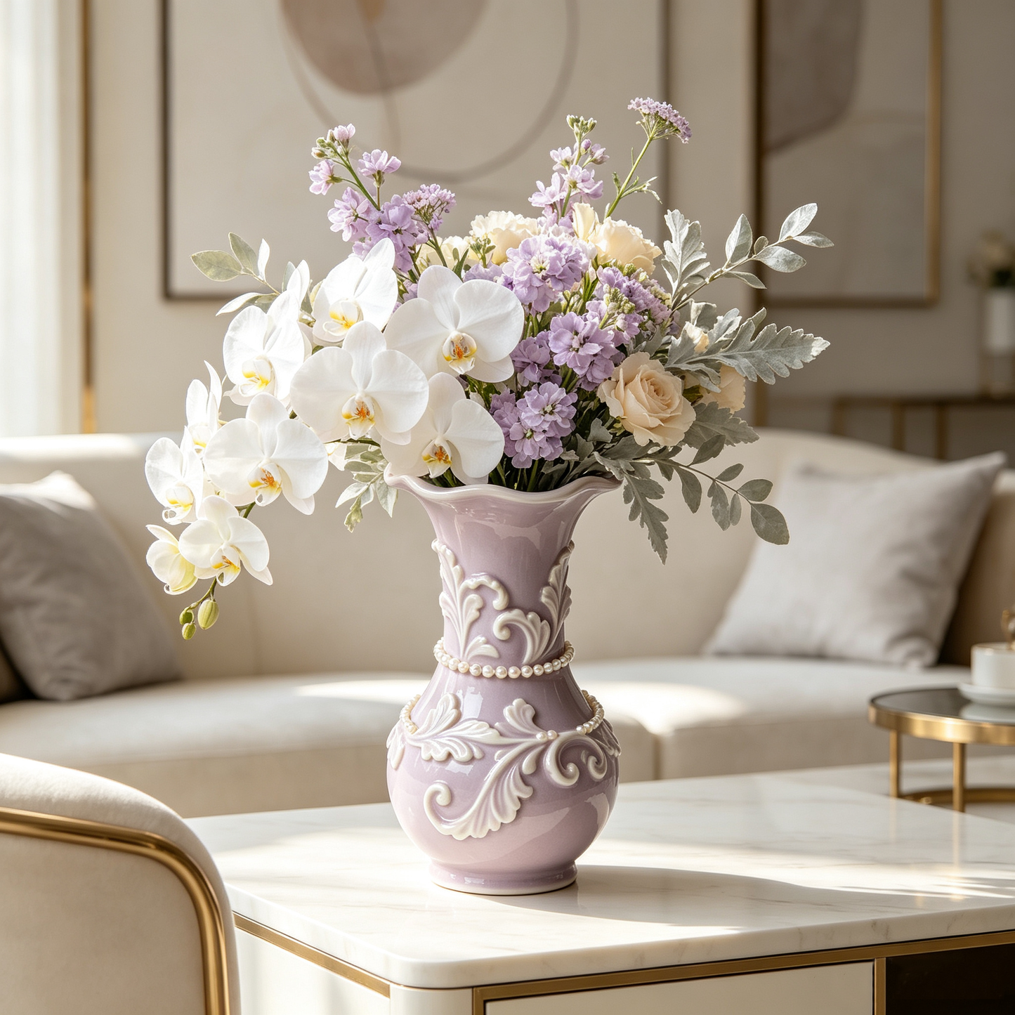 Lavender Pearl Ceramic Vase