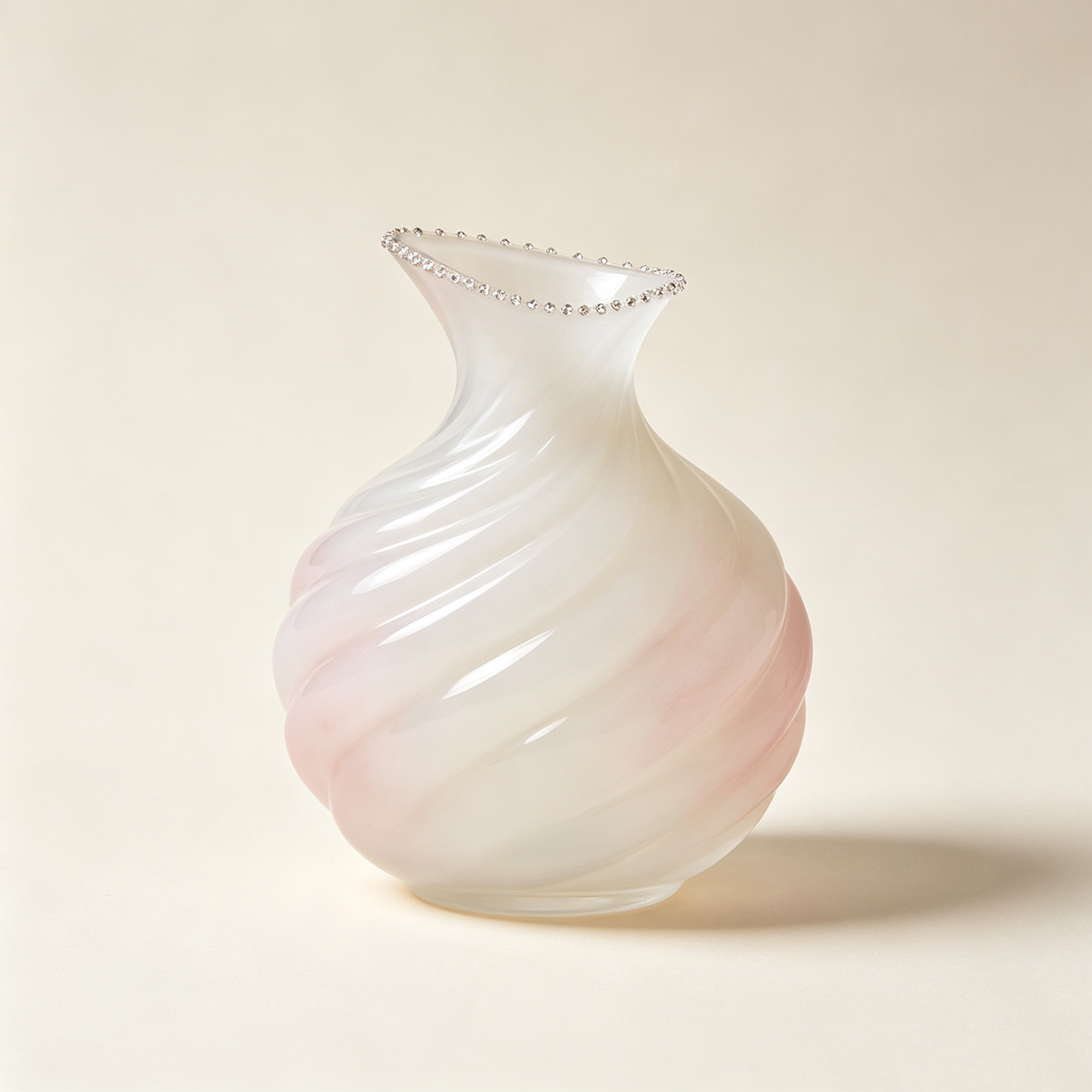 Milky White Swirl Glass Vase