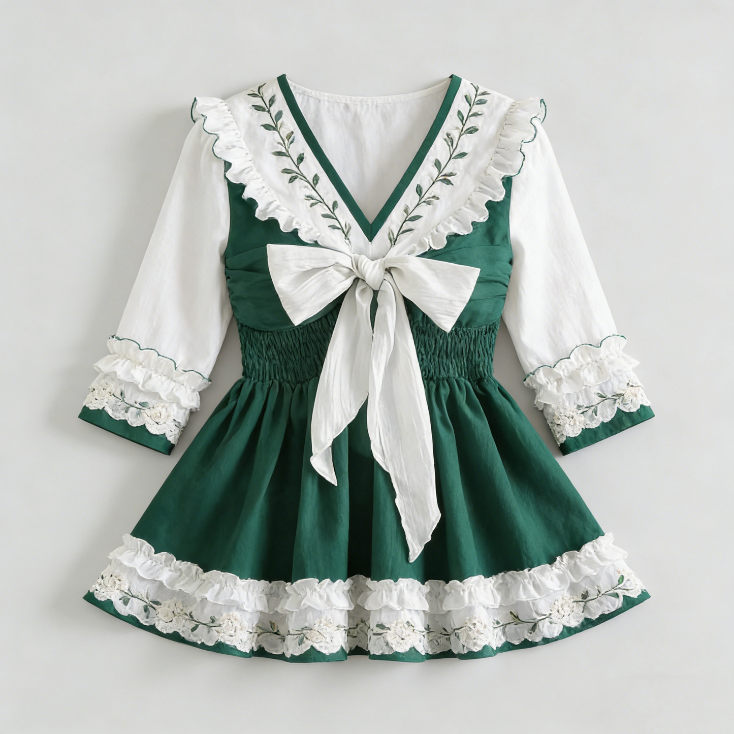Emerald Bow Ruffle Mini Top