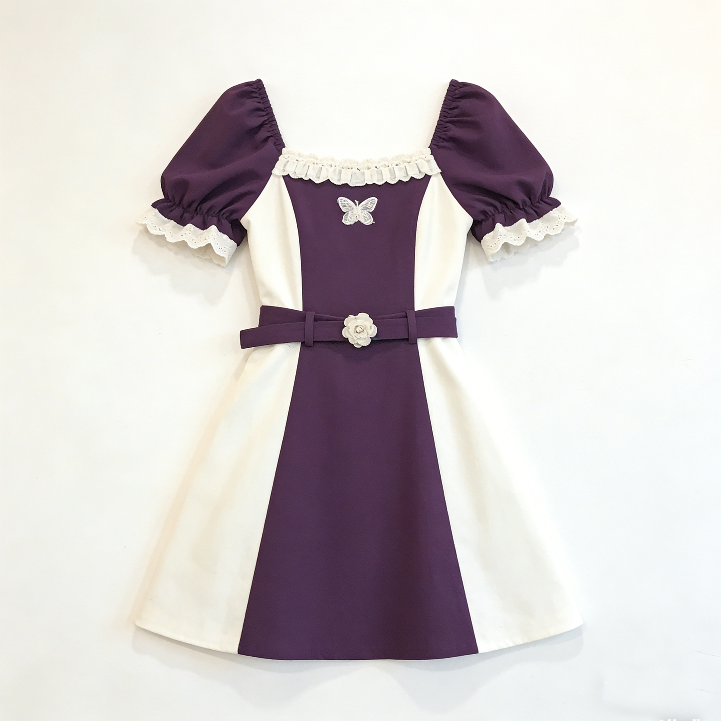 Purple White Butterfly Dress