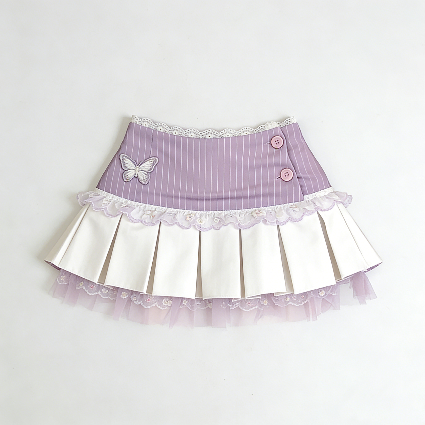 Purple Butterfly Stripe Skirt
