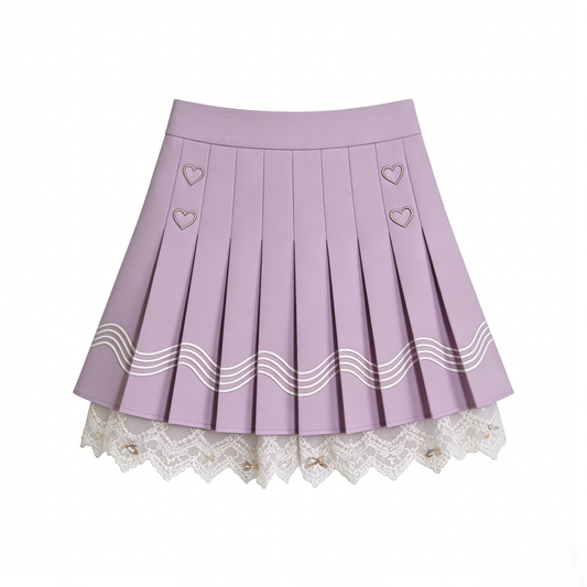 Purple Heart Pleated Skirt