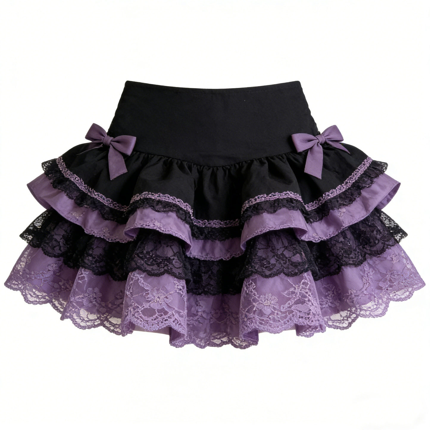 Black Purple Multi Layer Skirt