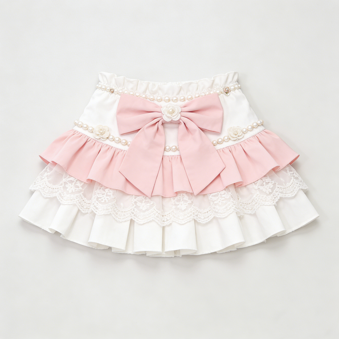Pink White Bow Skirt